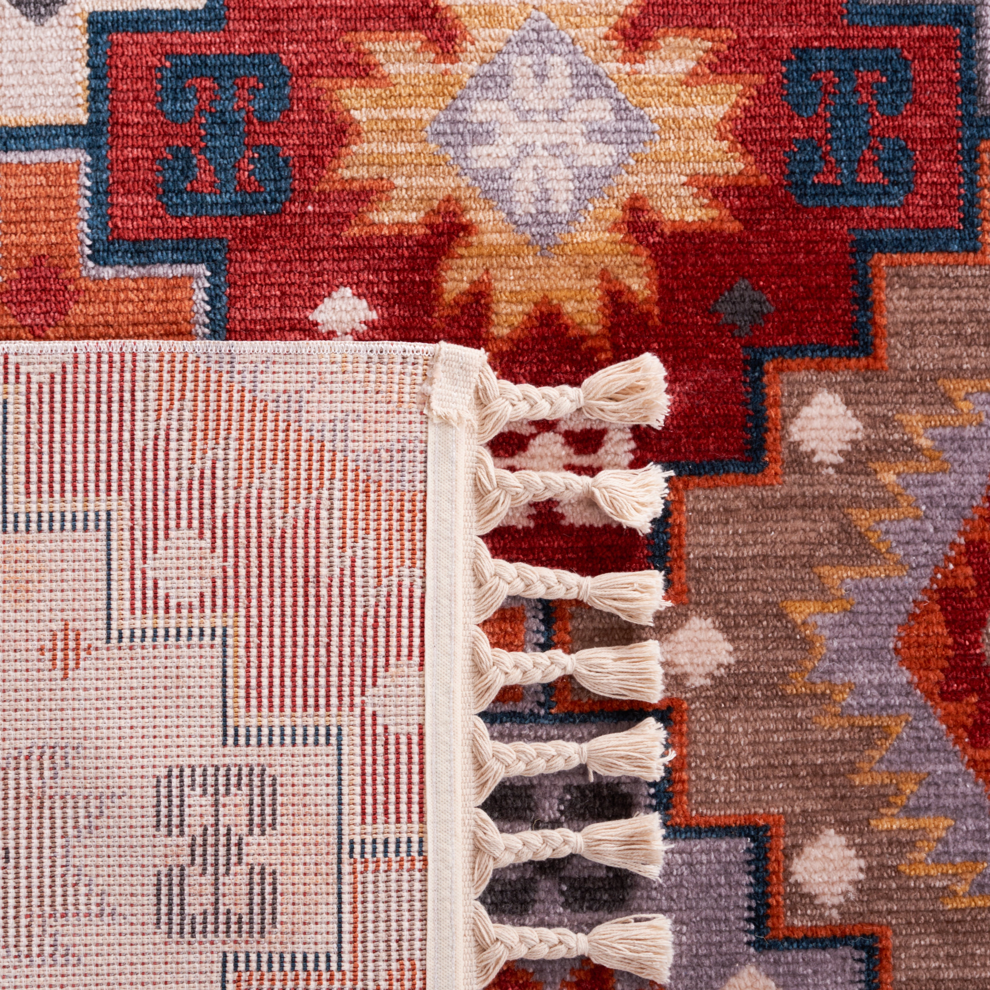 Safavieh Farmhouse Marais Geometric Area Rug, Gray/Red, 9' x 12'