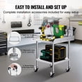 thumbnail image 6 of VEVOR Stainless Steel Work Table, 24 x 24 x 30 Inch Commercial Food Prep Worktable with 4 Wheels, Casters, 3-Sided Backsplash Heavy Duty Prep Worktable, Metal Work Table for Restaurant Home Hotel, 6 of 6