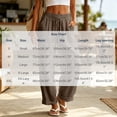 thumbnail image 6 of Diufon Linen Pants for Women Drawstring High Waist Palazzo Flowy Pants Wide Leg Beach Trousers with Pockets, 6 of 10
