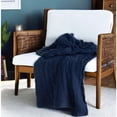 thumbnail image 2 of HomeRoots 518767 Blue Knitted 100 Percent Cotton Throw Blanket, 2 of 5