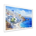 thumbnail image 2 of Designart "Tranquil Santorini, Greece" Landscapes Framed Wall Art Decor - Country White Greece Entryway Framed Wall Art Print, 2 of 6