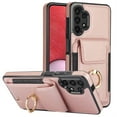 thumbnail image 3 of SaniMore for Samsung Galaxy A13 Case with Metal Rotating Ring Kickstand RFID Blocking Card Slots PU Leather Anti-scractch Wear-resitant Shockproof Wallet Cover for Samsung A13, Rosegold, 3 of 9