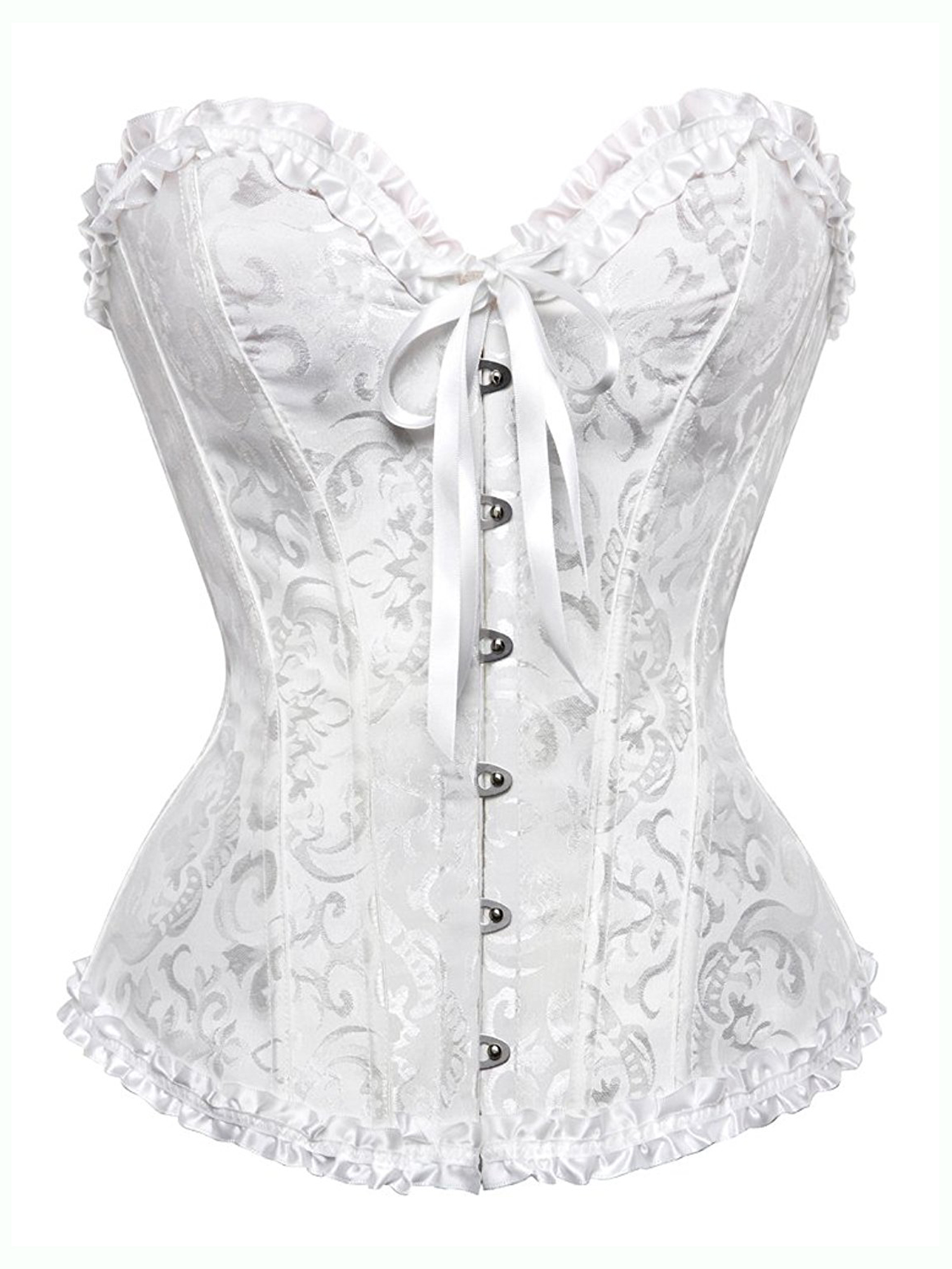 MISS MOLY Women's Lace Up Boned Plus Size Overbust Corset Bustier