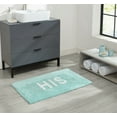 thumbnail image 3 of Jean Pierre "His" 21"x34" Cotton Bath Rug, Aqua, 3 of 8