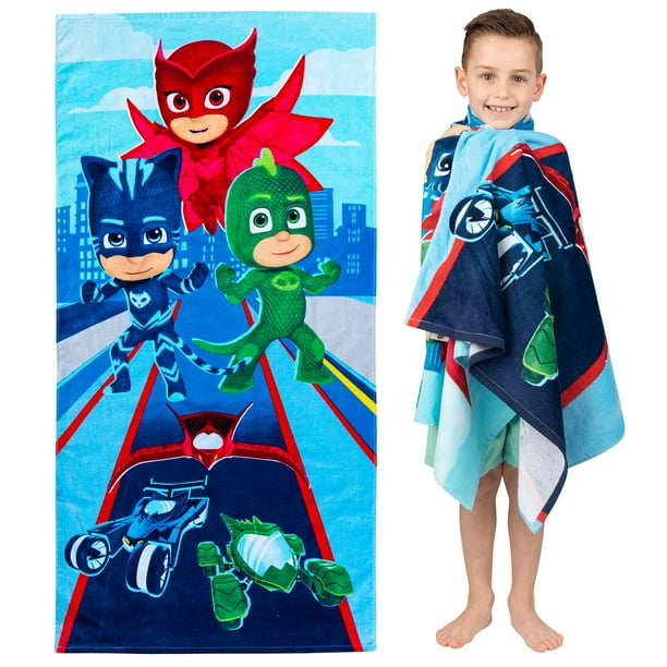 Toalla Franco Kids PJ Masks, 100% algodón, 147 cm x 71 cm