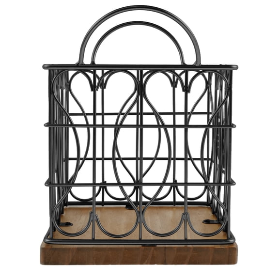 Coffee Pod Holder with Wood Base Large Capacity Coffee Pod Organizer Sturdy Coffee Pod Basket Holder Stylish Coffee Pod Storage Coffee Capsules Holder Coffee Station Organizer for Home Office