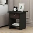 thumbnail image 2 of Furinno 10004 End Table / Nightstand Storage Shelf with Bin Drawer, Dark Espresso/Brown, 2 of 7