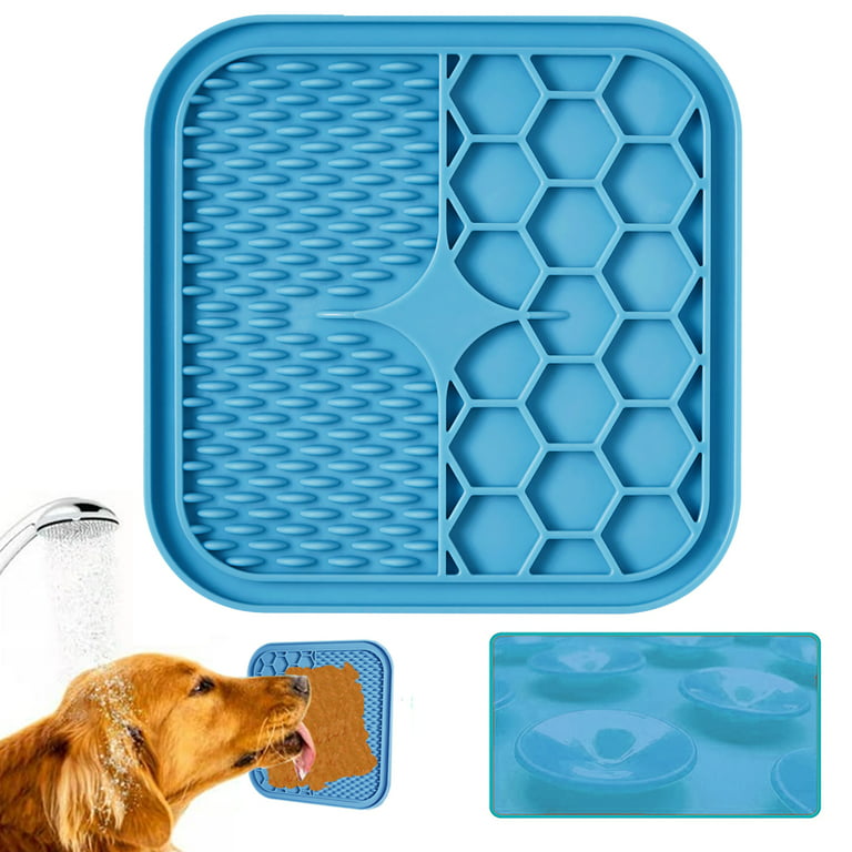 Licking Mat for Dogs Cats 2 Pack,Dog Peanut Butter Lick Pad Blue+Gree