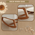 thumbnail image 5 of Rocking Chair Nursery with Thick Headrest, Upholstered Mid-Century Modern Nursing Rocker Glider with Curved Armrest, Sturdy Solid Wood Base for Living Room, Bedroom, Baby Room (White Teddy Fleece), 5 of 8
