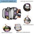 thumbnail image 3 of FORMRS Unisex School Backpack 17" Student Travel Bag with Laptop Compartment, Yellow Halloween Ghosts, 3 of 7