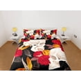 thumbnail image 2 of Ropa de cama de Halloween Cráneo y Rosas Negro Funda Nórdica Juego de colcha gótica Dormitorio, 2 of 4