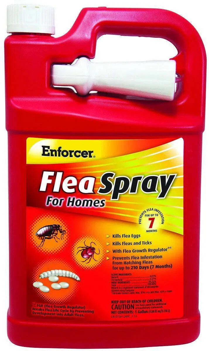 Enforcer Flea, Tick, and Flea Egg Spray for Homes, Fresh Linen Scent, 128 fl oz/1 Gallon