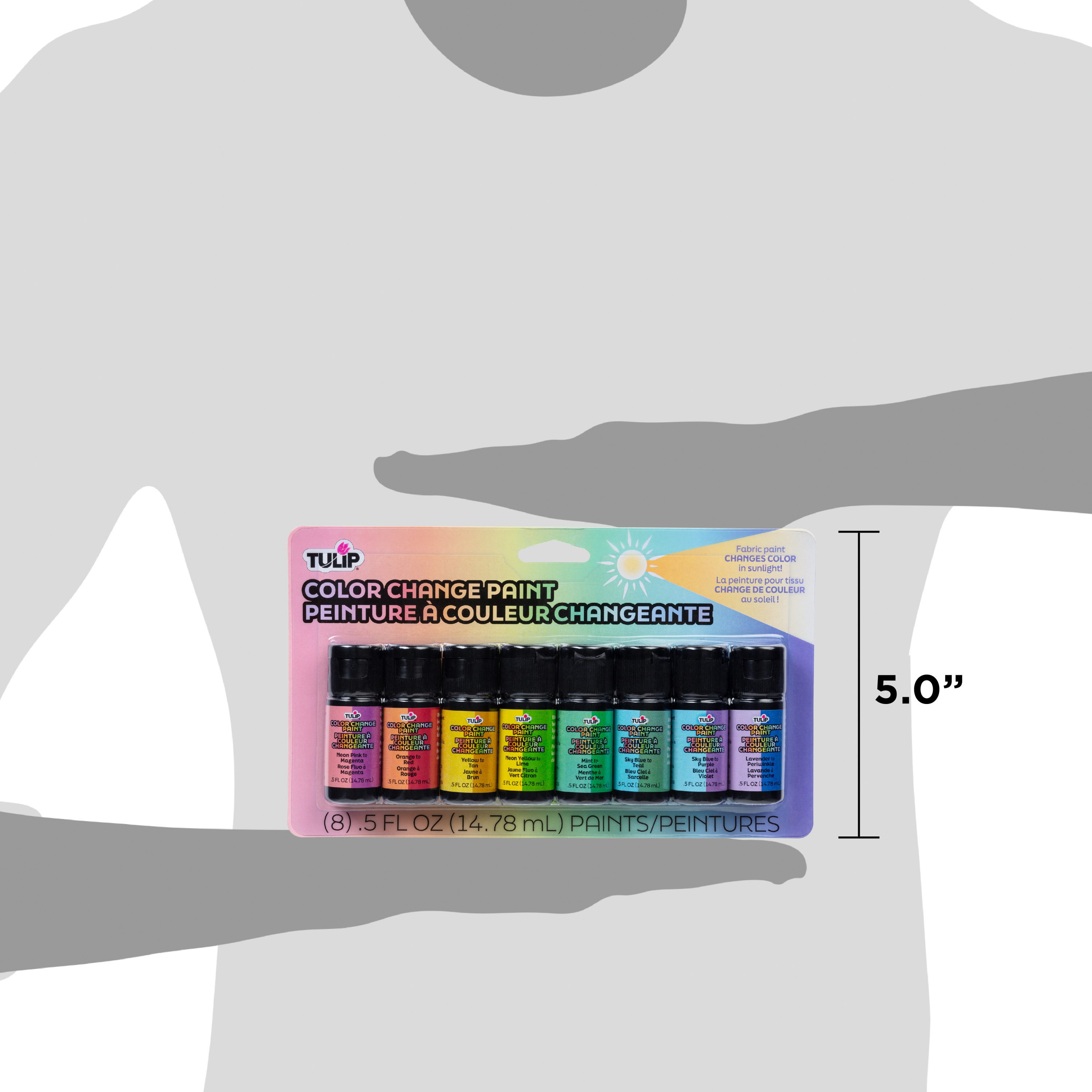 Tulip Color Change Fabric Paint Pack, Sunlight Activated, 8 Paint Bottles