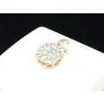 thumbnail image 3 of Diamond Princess Cut Pendant Ladies 14K Yellow Gold Round Circle Charm 0.50 Tcw., 3 of 3