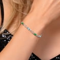 thumbnail image 5 of Gem Stone King 925 Sterling Silver Green Nano Emerald and Blue Zircon and Lab Grown Diamond Bracelet for Women | 4.21 Cttw | Gemstone May Birthstone | Oval 6X4MM | Length 7.25 inches, 5 of 6