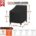 thumbnail image 2 of Fundas para Sillas de Patio Arcedo Impermeables y Resistentes a los Rayos UV 2 Paquetes, 2 of 7