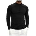 thumbnail image 3 of COMVALUE Men's Long Sleeve Athletic Shirts 1/4 Pullover Zip Sun Protection Rash Guard UPF 50+ Outdoor Running T-Shirts (Black, 3XL), 3 of 7