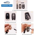 thumbnail image 4 of for Kia Key Fob Cover 4 Buttons Soft TPU Smart Car Key Shell Case for Kia Optima Soul Sportage Sorento Forte NIRO Rio Key Protector with Bling Leather Keychain,1,Black, 4 of 6