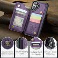 thumbnail image 3 of ShieldFlex for iPhone 16 Case Wallet with RFID Blocking Card Holder, Premium PU Leather Durable Kickstand Case for iPhone 16 6.1",Purple, 3 of 7