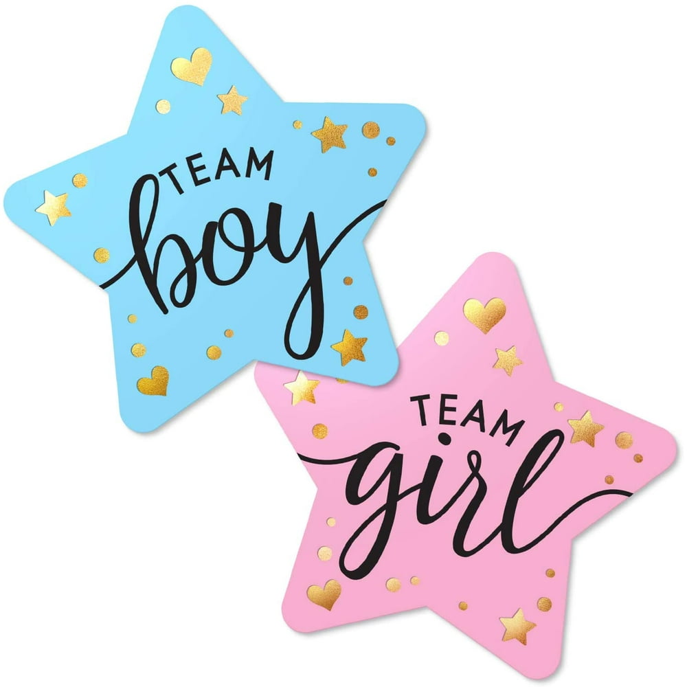 2.25” Gender Reveal Stickers for Party Invitations and Voting Games (80