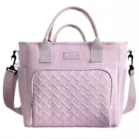 Insulated Lunch Bag for Women, Large Lunch Tote with Removable Shoulder Strap, Leak Resistant Lunch Box with Multi Pockets for Work, Picnic, Camping and Travel,Purple