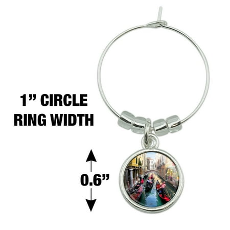 

Venice Italy Gondolas Canals Wine Glass Charm Drink Marker