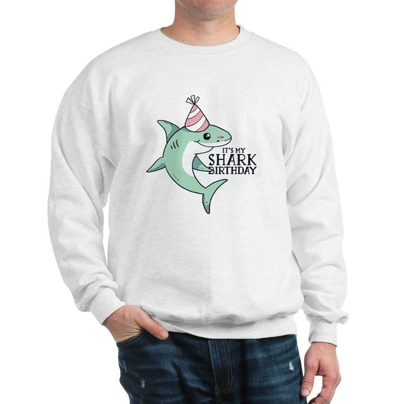 CafePress - Shark Birthday Sweatshirt - Crew Neck Sweatshirt