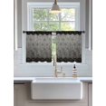 thumbnail image 3 of Sheer Curtains 45 Inch Length 2 Panels Set for Kitchen, Ombre Gray Geometric Semi Sheer Curtains for Windows, Modern Abstract Art Voile Window Treatments Rod Pocket Curtain, 3 of 7