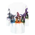 thumbnail image 6 of yoeyez Graphic Tshirts for Women Halloween Vintage Witch Shirts 3/4 Sleeve Crewneck Tunic Tops Multicolor,S, 6 of 6