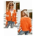 thumbnail image 3 of Cardigans for Women Button Up Open Front Cadigan Sweaters Floral Print Cute Short Knitted Cardigan, 3 of 4