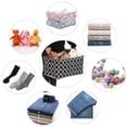 thumbnail image 7 of Sea Team Moroccan Lattice Pattern Canvas Fabric Storage Basket Collapsible Geometric Design Storage Bin with Drawstring Cover and PU Leather Handles, 16.5 x 11.8 x 9.1 inches, Black, 7 of 7