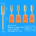thumbnail image 2 of Brocas para uñas de carburo de tungsteno 4XC, cabezal de molienda de barril pequeño, máquina cortadora, lijadora, herramientas de diseño de uñas DIY de 3/32", 2 of 5