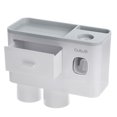 thumbnail image 1 of Toothbrush Holder Wall Mounted, Automatic Toothpaste Dispenser Squeezer Kit -Magnetic Toothbrush Holder for Bathroom and Vanity, 6/7 Brush Slots 2/3/4 Cups 1 Cosmetic Drawer1 Large Storage Tray, 1 of 2