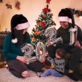 thumbnail image 4 of Christmas Velvet Santa Hat Unisex Comfortable Black and White for Adults, 4 of 5