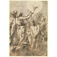 thumbnail image 2 of Giovanni Domenico Tiepolo 14x18 Gold Ornate Wood Frame and Double Matted Museum Art Print Titled - The Baptism of Christ (With Saint John, Without His Cross, in Profile to the Right) (ca. 17, 2 of 4