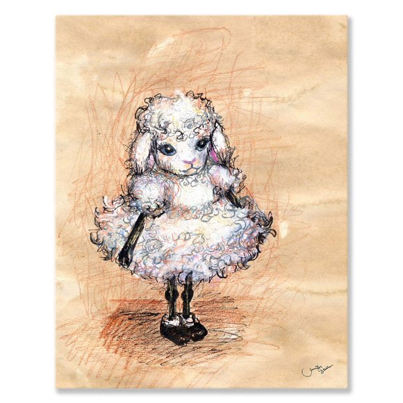 Arte mural en lienzo Oopsy Daisy Holly The Lamb 25 x 36 cm
