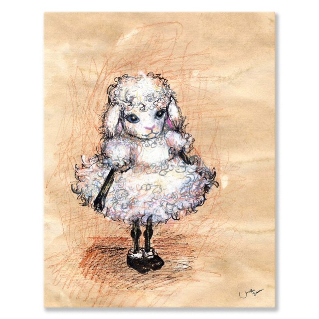 Arte mural en lienzo Oopsy Daisy Holly The Lamb 25 x 36 cm
