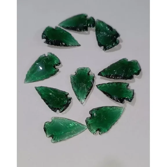 Tashad Export 25 Pieces Green Obsidian Arrowhead 1-1.25" - Loose Gemstones