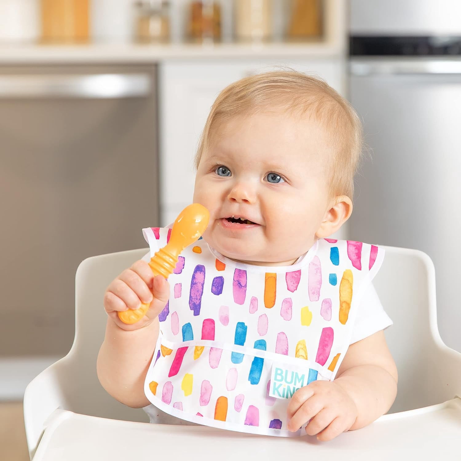 Bumkins Baby Starter Bib for Infants 3-9 Months (Watercolors)