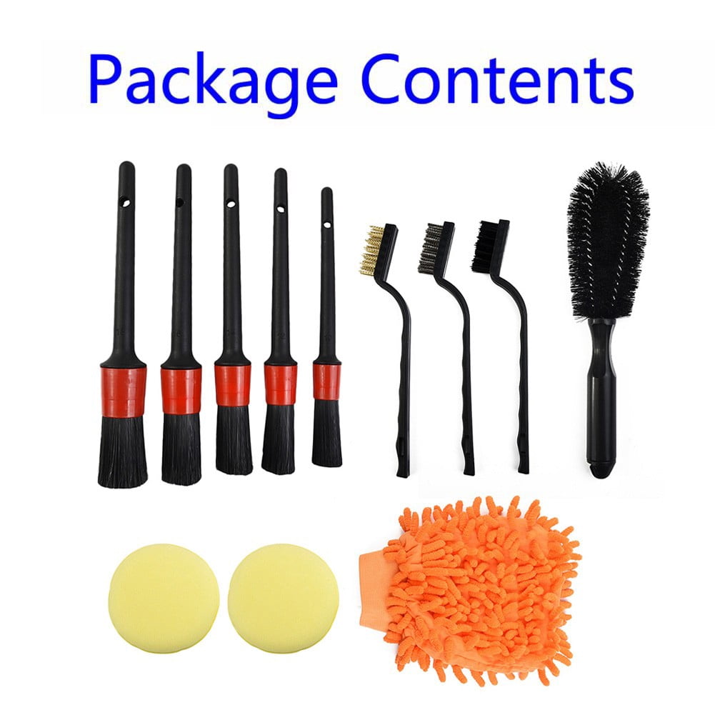 SPRING Reliable Car Detailing Brush Set 12Pcs Kit For Precise Wheel Rims Cleaning