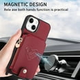 thumbnail image 6 of SaniMore Case for iPhone 15 (6.1" 2023), [Crossbody Adjustable Lanyard Zipper Wallet Card Slots] PU Leather Luxury Love Heart Kickstand Magnetic Car Mount Wallet Cover foe Girls Women, Red, 6 of 12