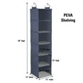 thumbnail image 2 of Household Essentials Hanging Cotton Blend Closet Organizer with 6 Storage Shelves, Denim, 2 of 9