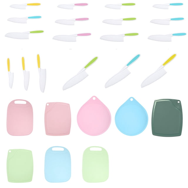 Chopping Board Plastic Kids Fruits Vegetables Set Plastic Chopping Board Kindergarten slicing Board Kitchen Cooking Utensil, 126625, Blue