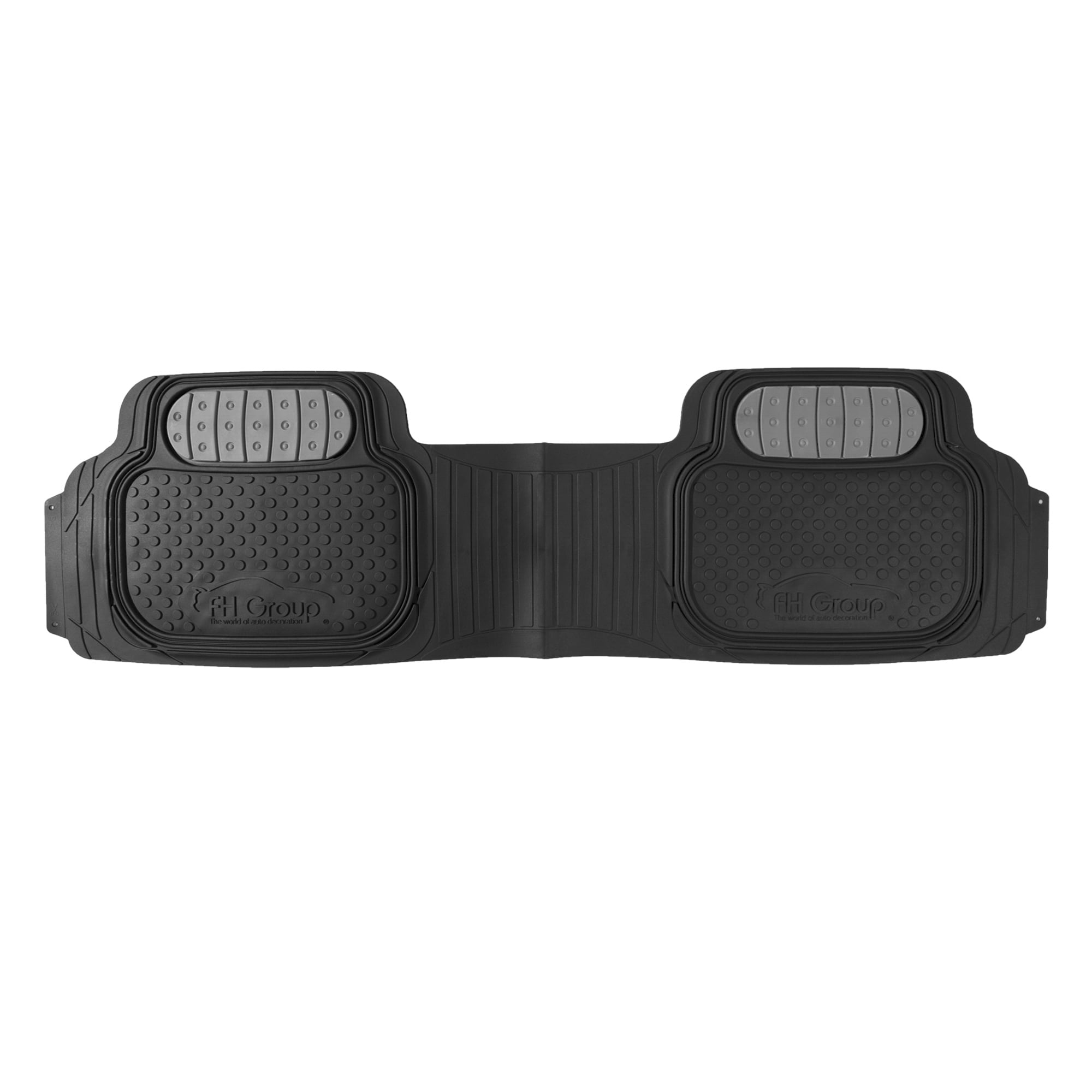 FH Group Climaproof Rubber Gray Car Floor Mats, Universal Fit 3pc Full Set with Air Freshener