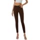 thumbnail image 1 of Pantalones vaqueros elásticos ajustados de tiro medio de color con bolsillo real de 98 % algodón de color para mujer (estándar y grande) Brown-basic16 Short, 1 of 5