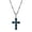Blue, variant on Pewter Crystal Cross Twisted Pendant Necklace 20