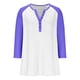 thumbnail image 5 of Blusa para mujer,Camiseta raglán con cuello en V para mujer, manga 3/4, blusa informal de cuello redondo para estar en casa, sopatenor, 5 of 9