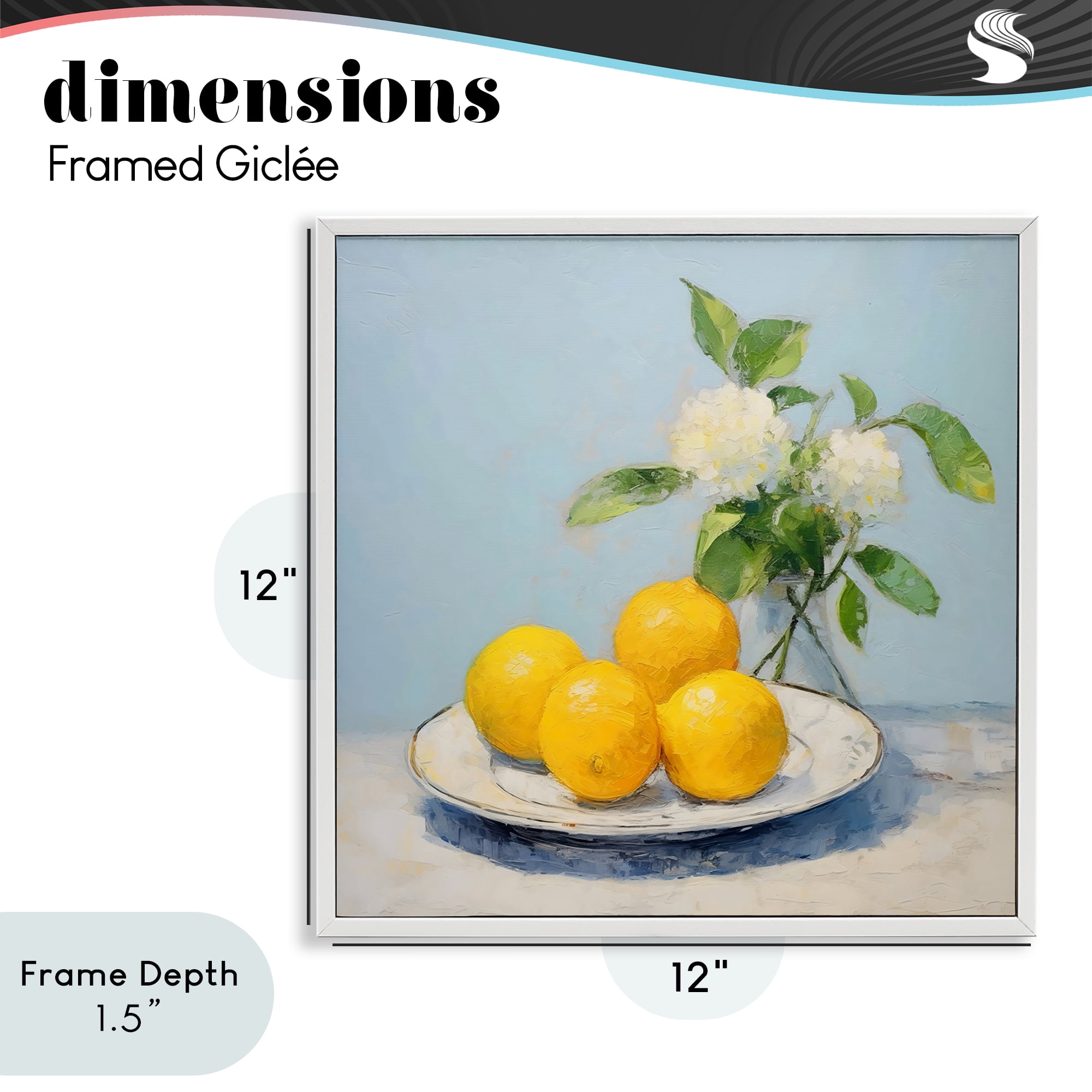 Stupell Industries Vase of Flowers and Lemons White Framed Giclee Art, design by Creative Studio