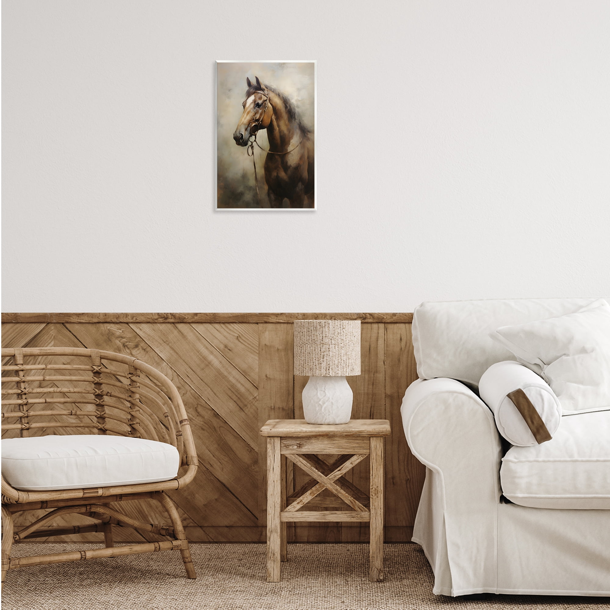 Stupell Industries Brown Horse Portrait Animals & Insects Painting Unframed Art Print Wall Art, 13 x 19