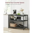 thumbnail image 4 of VASAGLE Kitchen Island with 3 Shelves, 47.2 Inches Kitchen Shelf with Large Worktop, Ebonised Oak and Black, 4 of 9